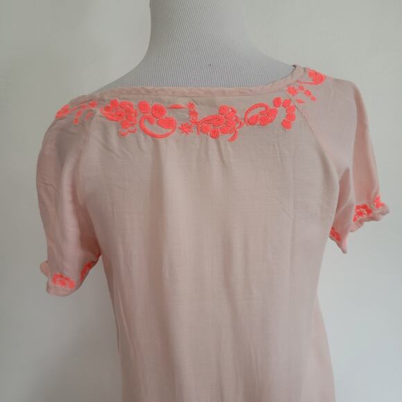 Boden Swim Cover Up Dress Embroidered Pink Viscose V Neck Tassel Women 4 - Picture 6 of 11
